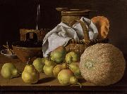 Melendez, Luis Eugenio Stell Life with Melon and Pears (mk08) oil painting on canvas